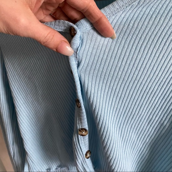 Baby Blue Ruffled Long Sleeve - Picture 3 of 7